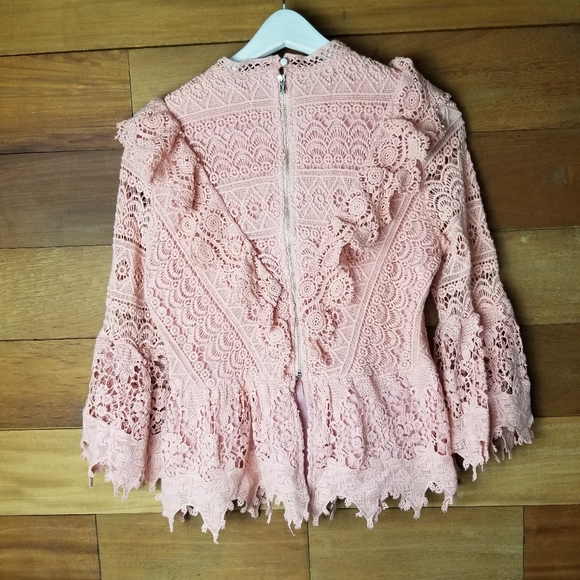 Champagne & Strawberry crochet top size M NWT - Picture 6 of 11